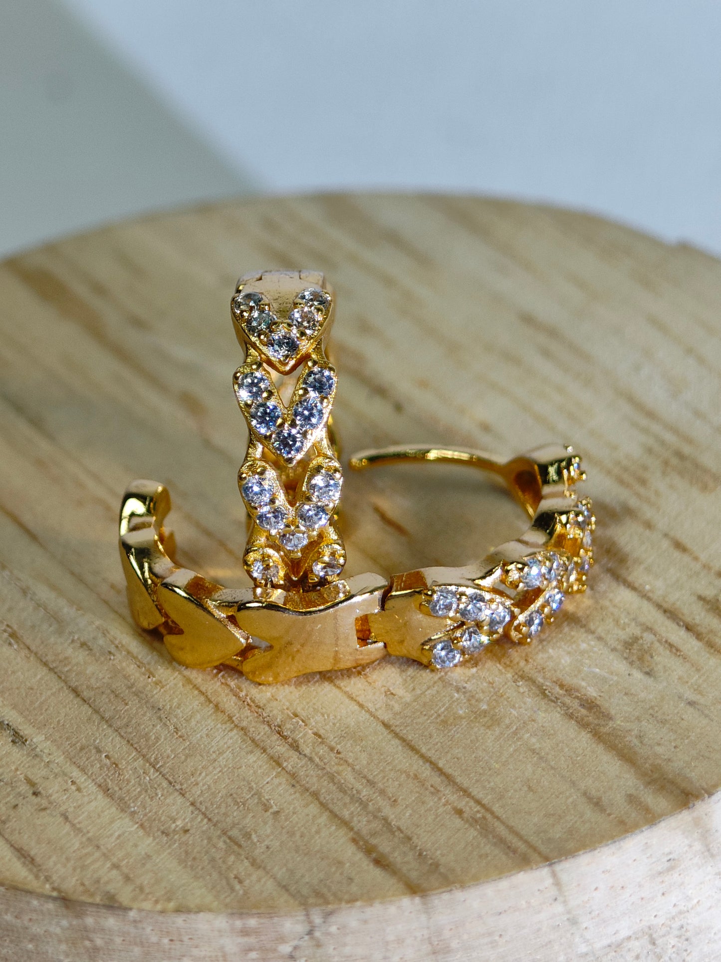 Rohari - Golden Pave Huggie Hoop Earrings