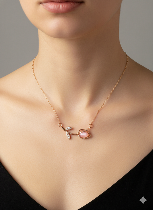 Rohari - Rose Gold Tulip Necklace.