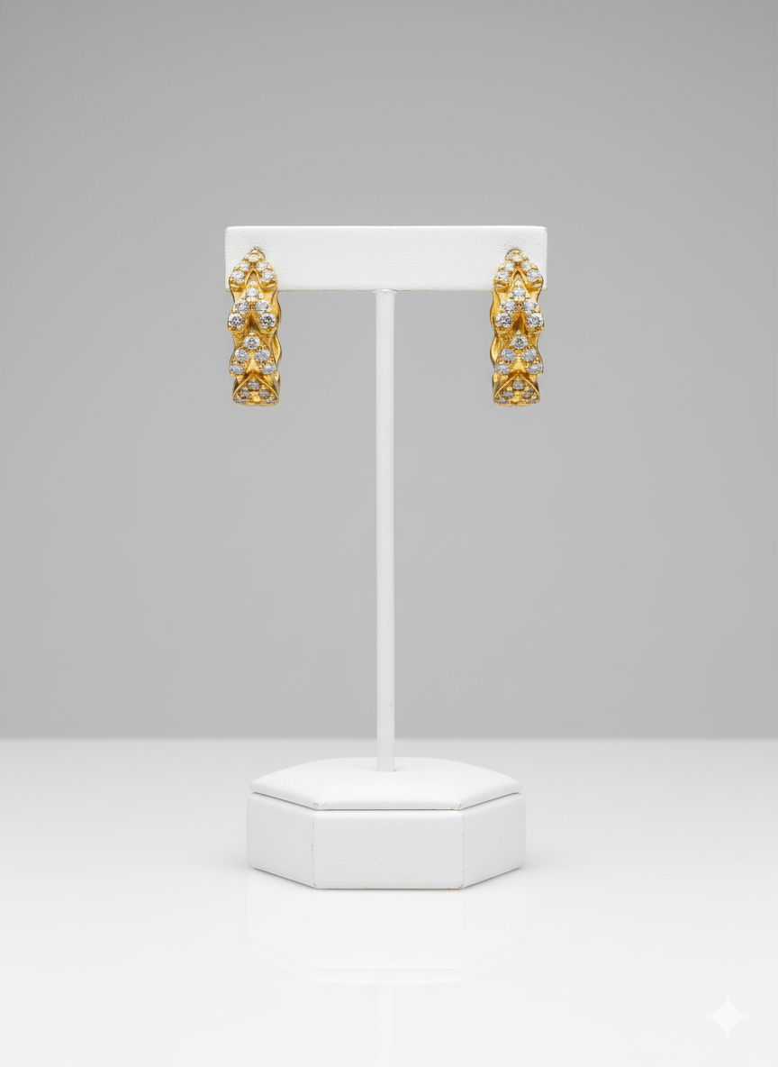Rohari - Golden Pave Huggie Hoop Earrings