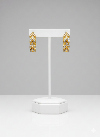 Rohari - Golden Pave Huggie Hoop Earrings