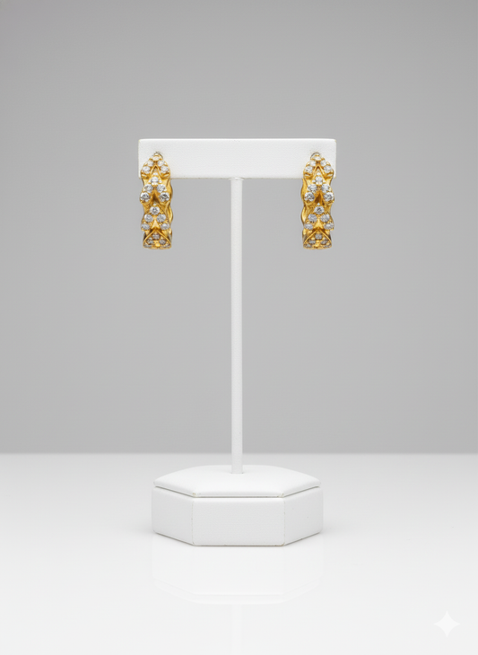 Rohari - Golden Pave Huggie Hoop Earrings