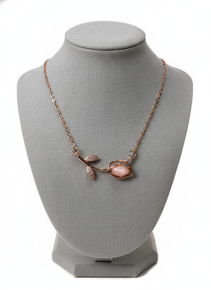 Rohari - Rose Gold Tulip Necklace.