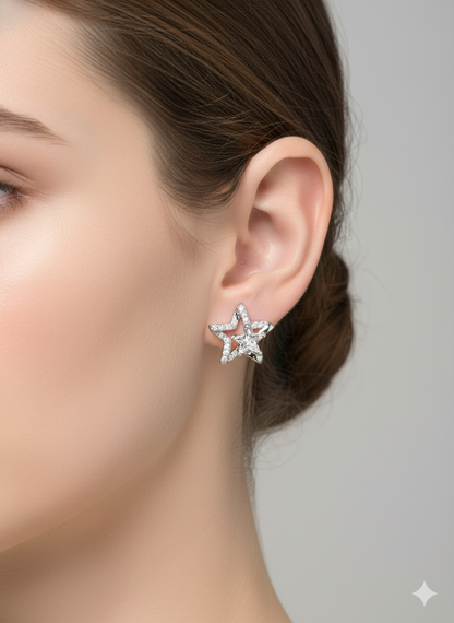 Rohari - Celestial Double Star Stud Earrings