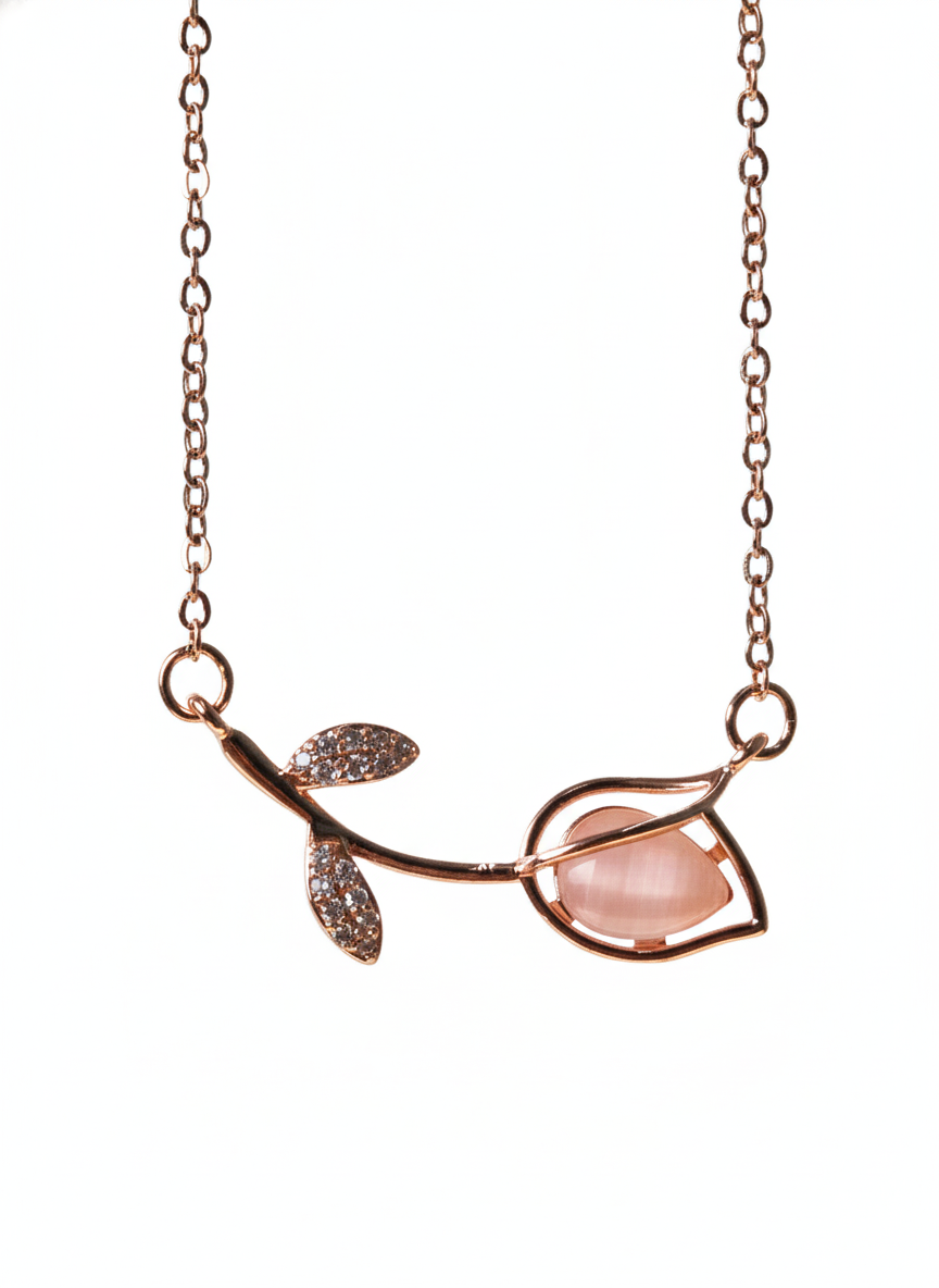 Rohari - Rose Gold Tulip Necklace.