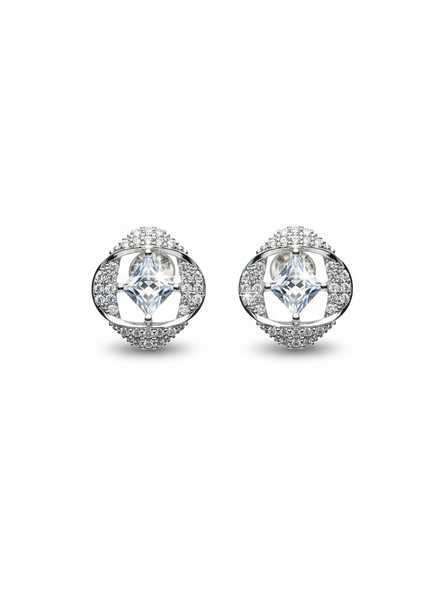 Rohari - Radiant Embrace Studs (Silver Tone)