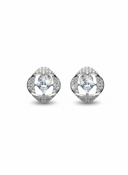 Rohari - Radiant Embrace Studs (Silver Tone)