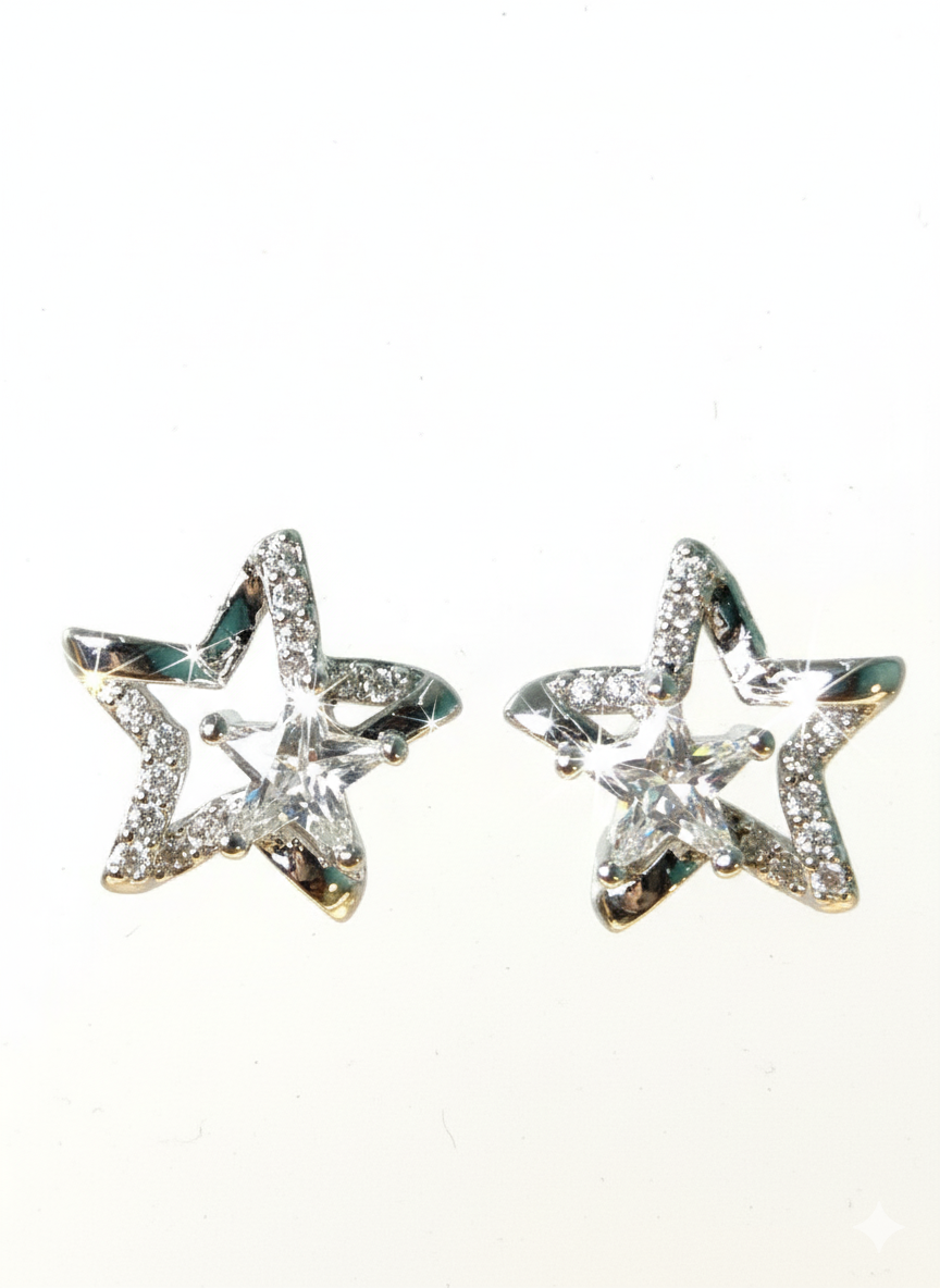 Rohari - Celestial Double Star Stud Earrings