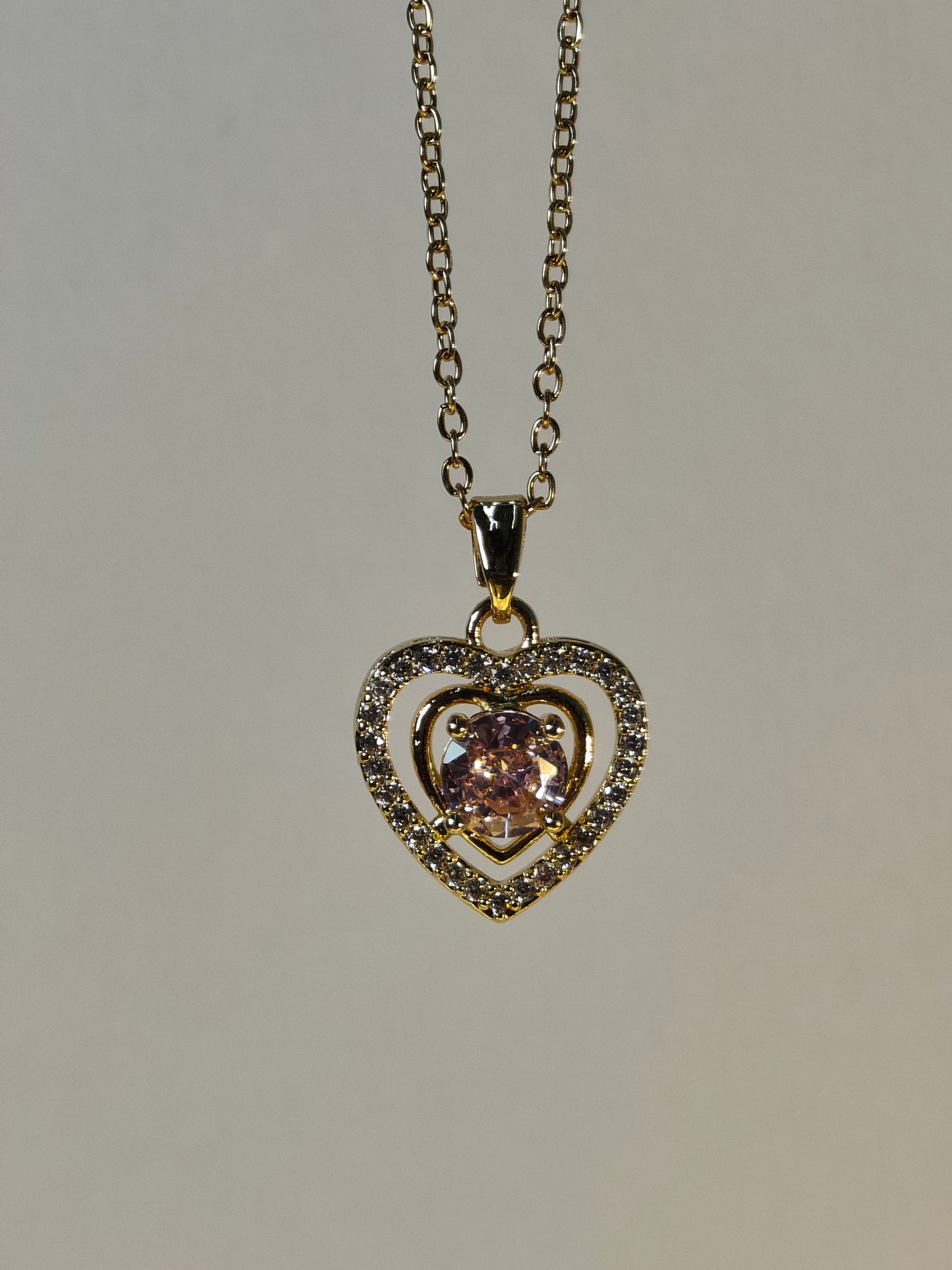 Rohari - Dazzling Heart Necklace with American Diamonds
