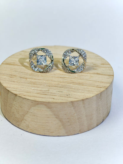 Rohari - Radiant Embrace Studs (Silver Tone)