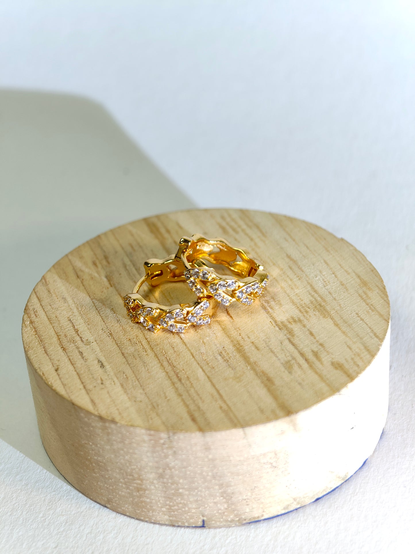 Rohari - Golden Pave Huggie Hoop Earrings