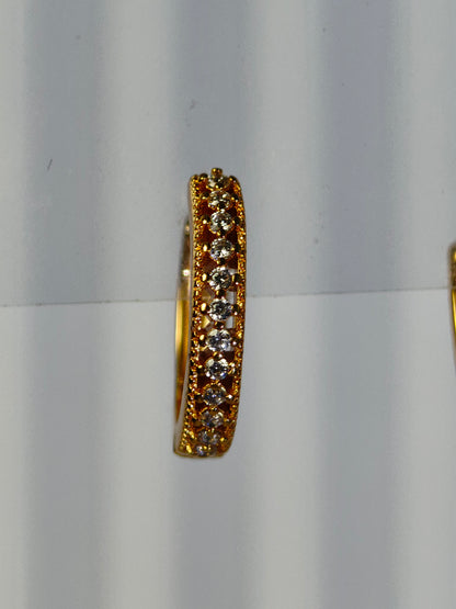 Rohari - Golden Pave Huggie Hoop Earrings (Classic)