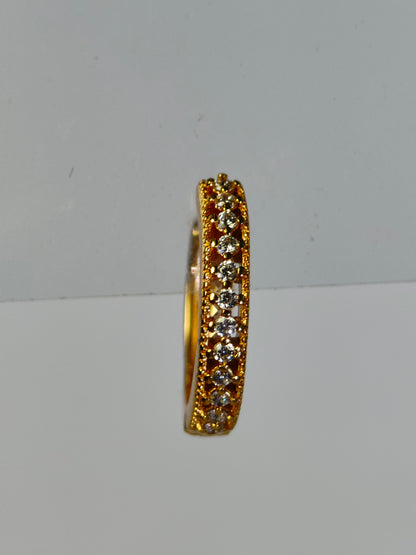 Rohari - Golden Pave Huggie Hoop Earrings (Classic)